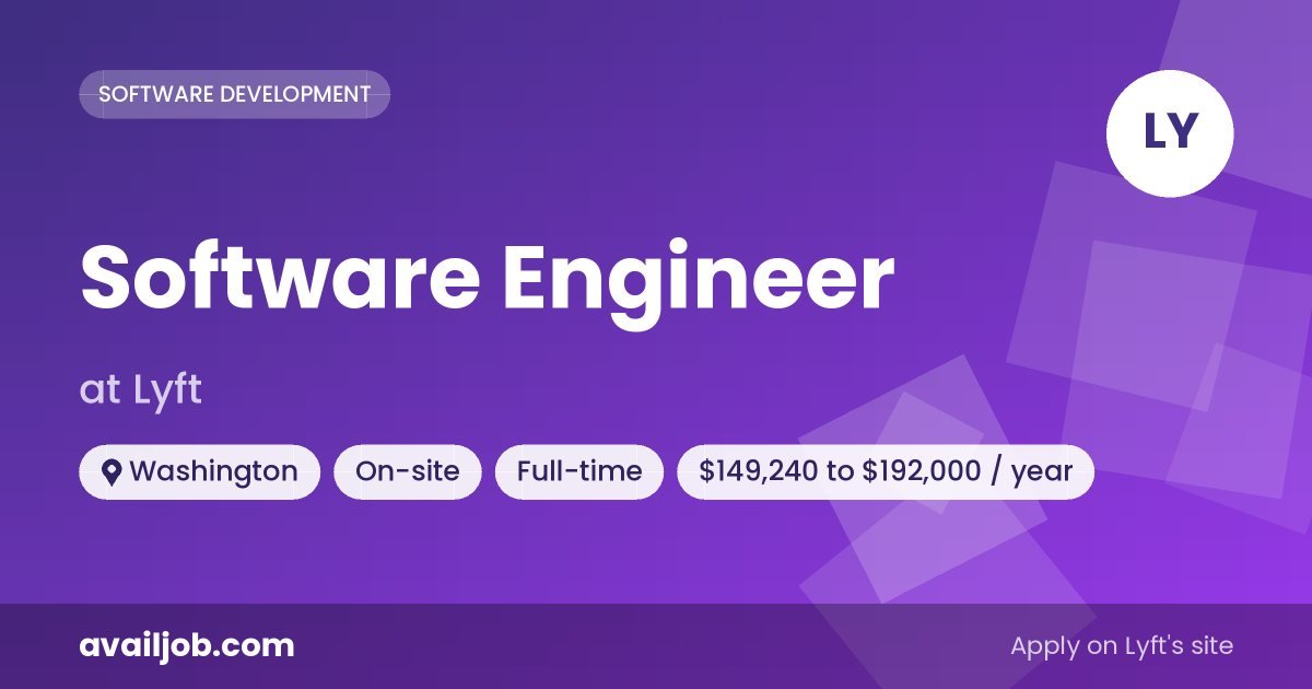 Software Engineer job at Lyft in Washington