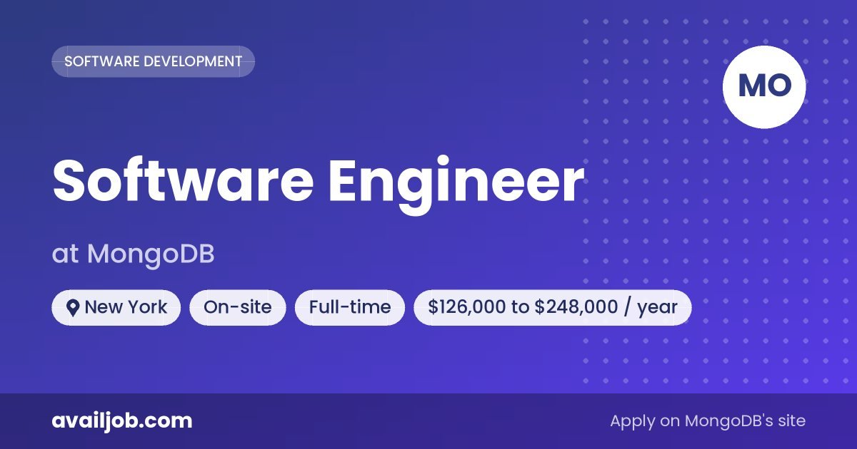 Software Engineer job at MongoDB in New York