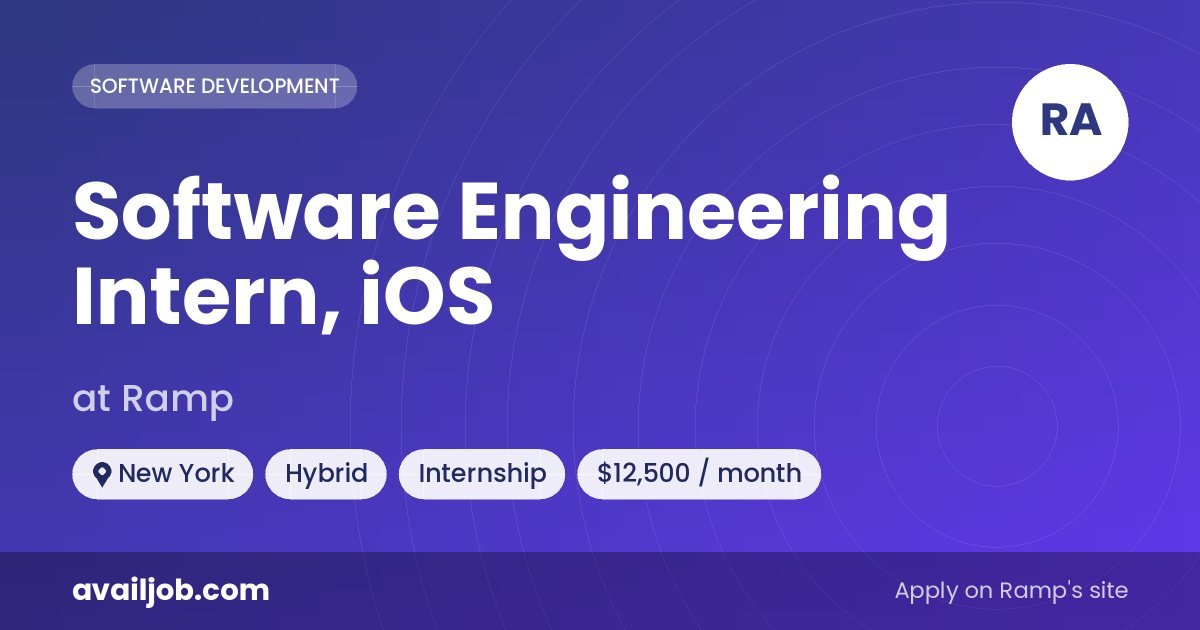 Software Engineering Intern, iOS job at Ramp in New York