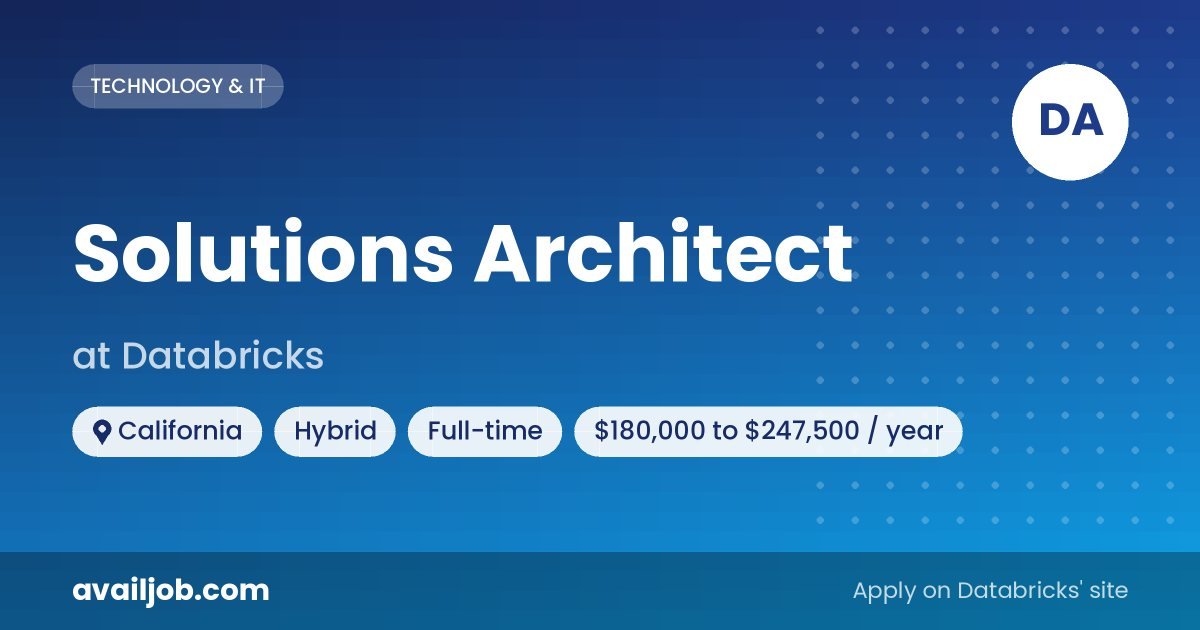 Solutions Architect job at Databricks in California