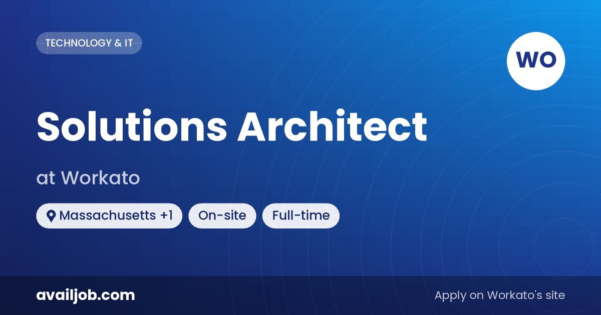 Solutions Architect job at Workato in Massachusetts