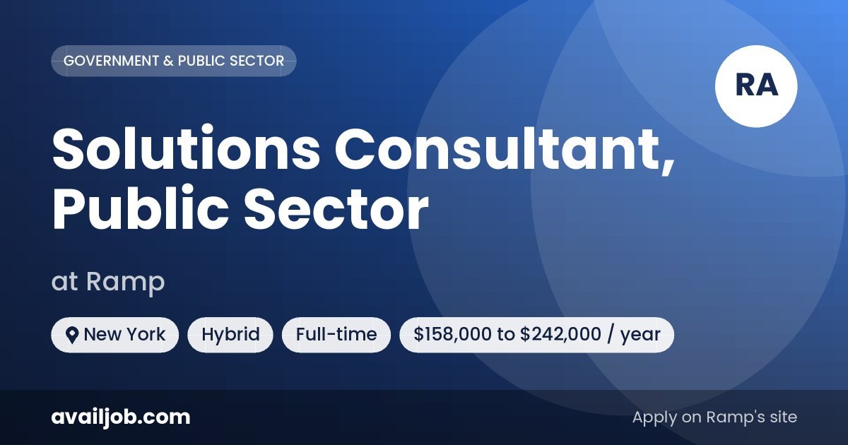 Solutions Consultant, Public Sector job at Ramp in New York