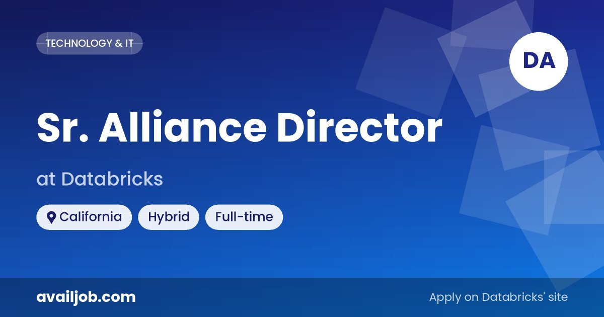 Sr. Alliance Director job at Databricks in California