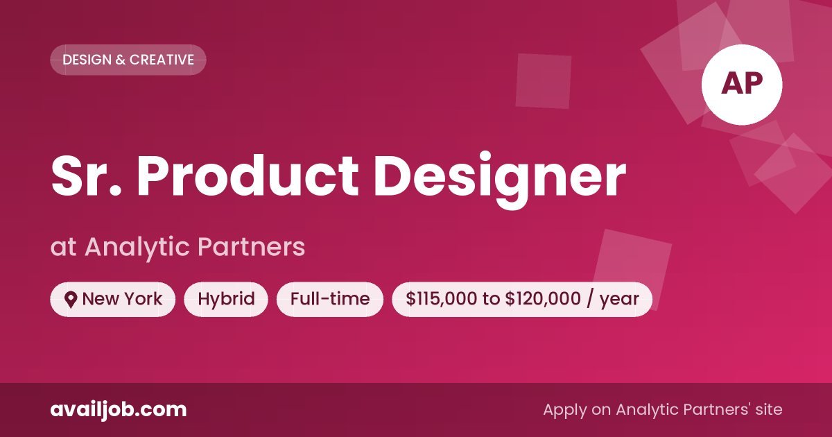 Sr. Product Designer job at Analytic Partners in New York