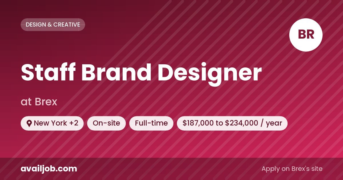Staff Brand Designer job at Brex in New York