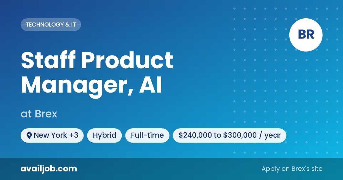 Staff Product Manager, AI job at Brex in New York