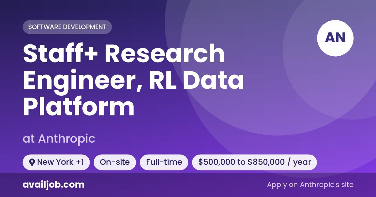 Staff+ Research Engineer, RL Data Platform job at Anthropic in New York