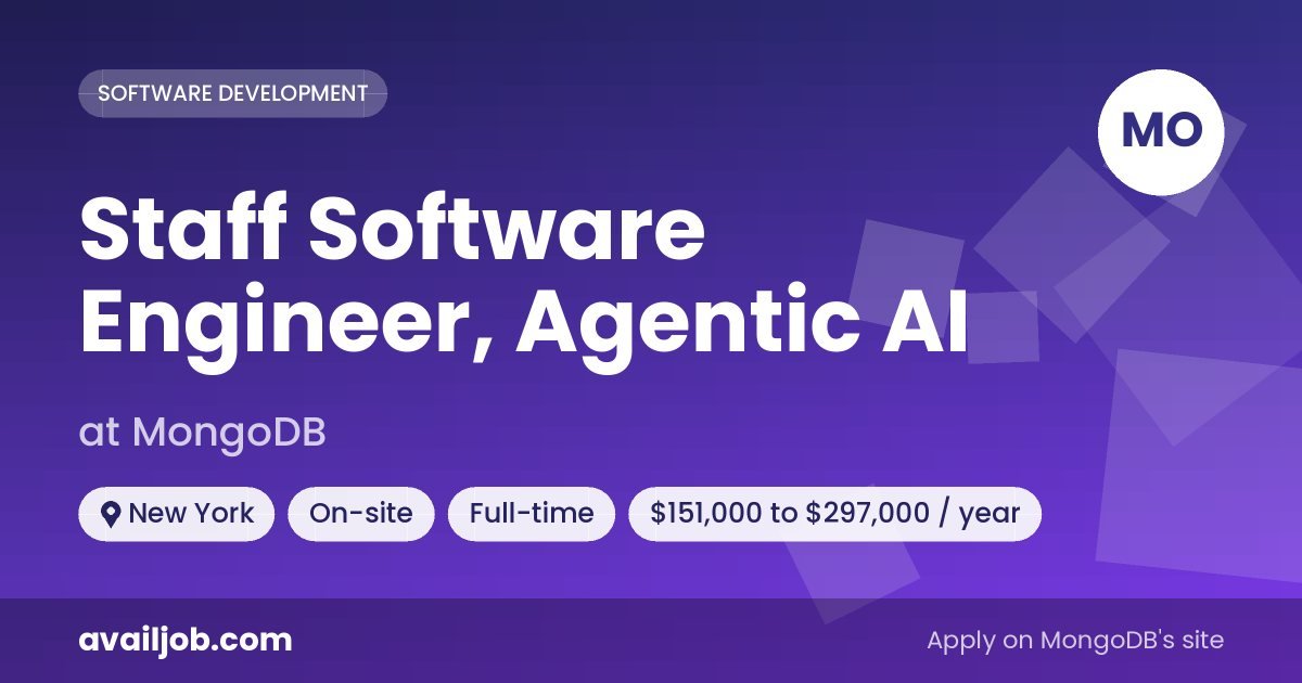 Staff Software Engineer, Agentic AI job at MongoDB in New York