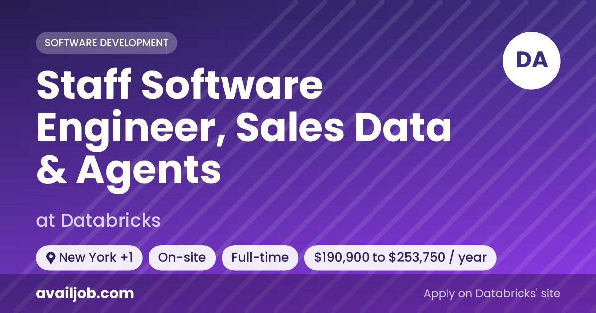 Staff Software Engineer, Sales Data & Agents job at Databricks in New York