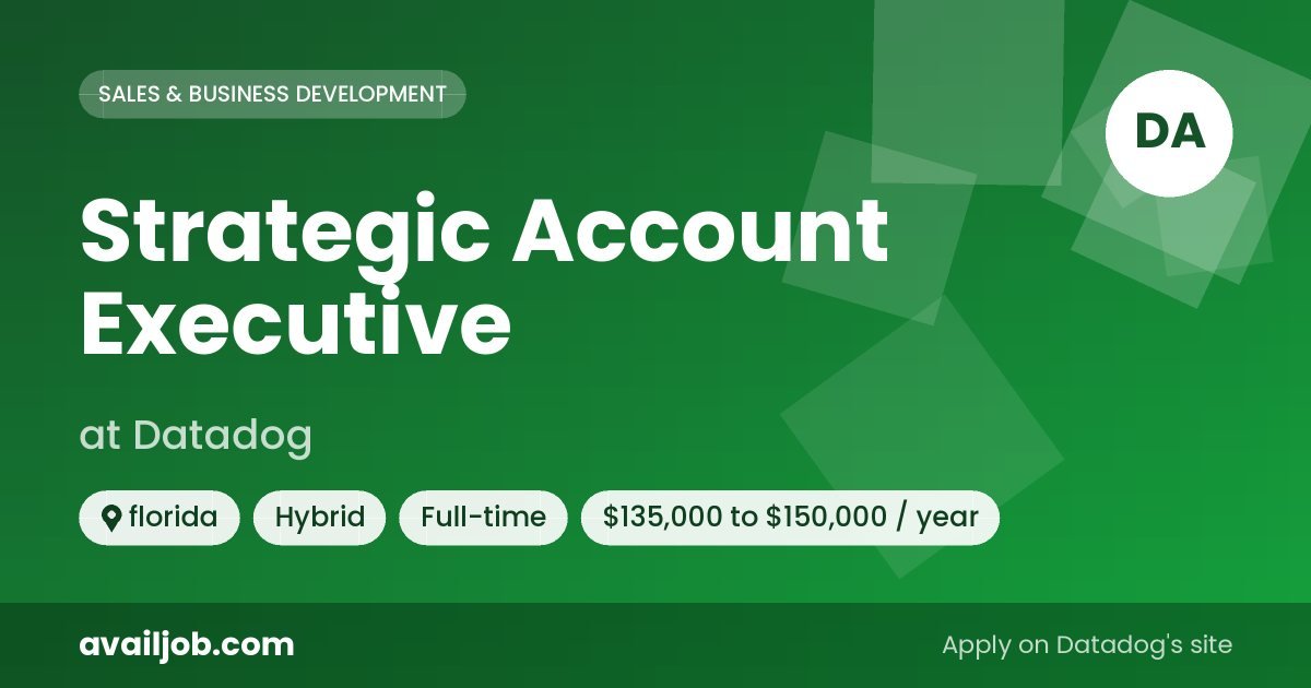 Strategic Account Executive job at Datadog in florida