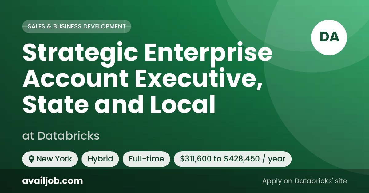 Strategic Enterprise Account Executive, State and Local job at Databricks in New York
