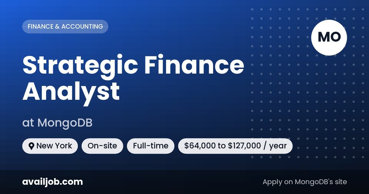 Strategic Finance Analyst job at MongoDB in New York