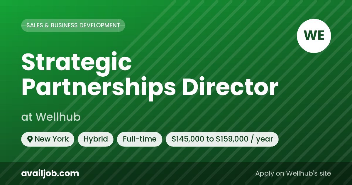 Strategic Partnerships Director job at Wellhub in New York