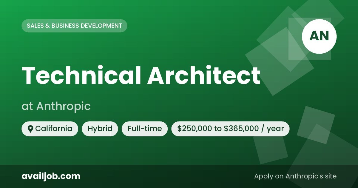 Technical Architect job at Anthropic in California
