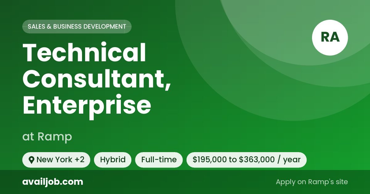 Technical Consultant, Enterprise job at Ramp in New York