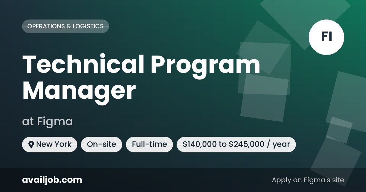 Technical Program Manager job at Figma in New York