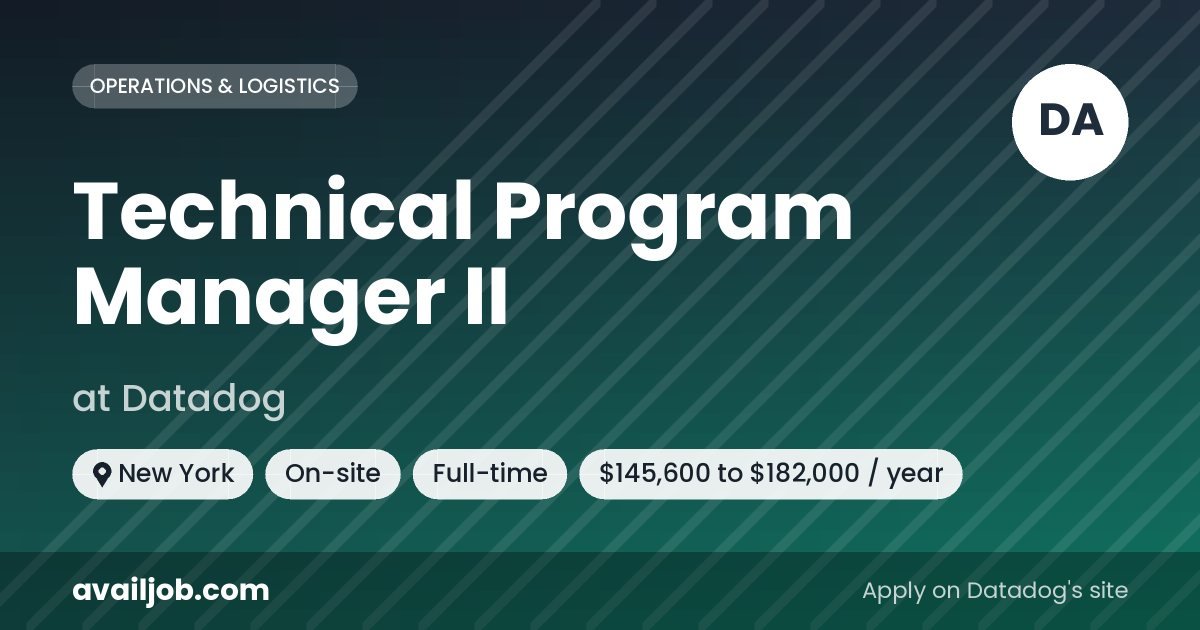 Technical Program Manager II job at Datadog in New York