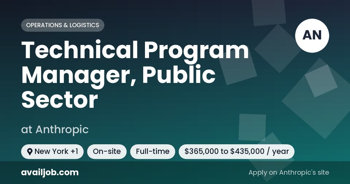 Technical Program Manager, Public Sector job at Anthropic in New York