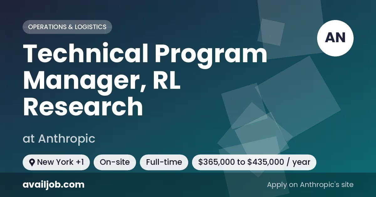Technical Program Manager, RL Research job at Anthropic in New York