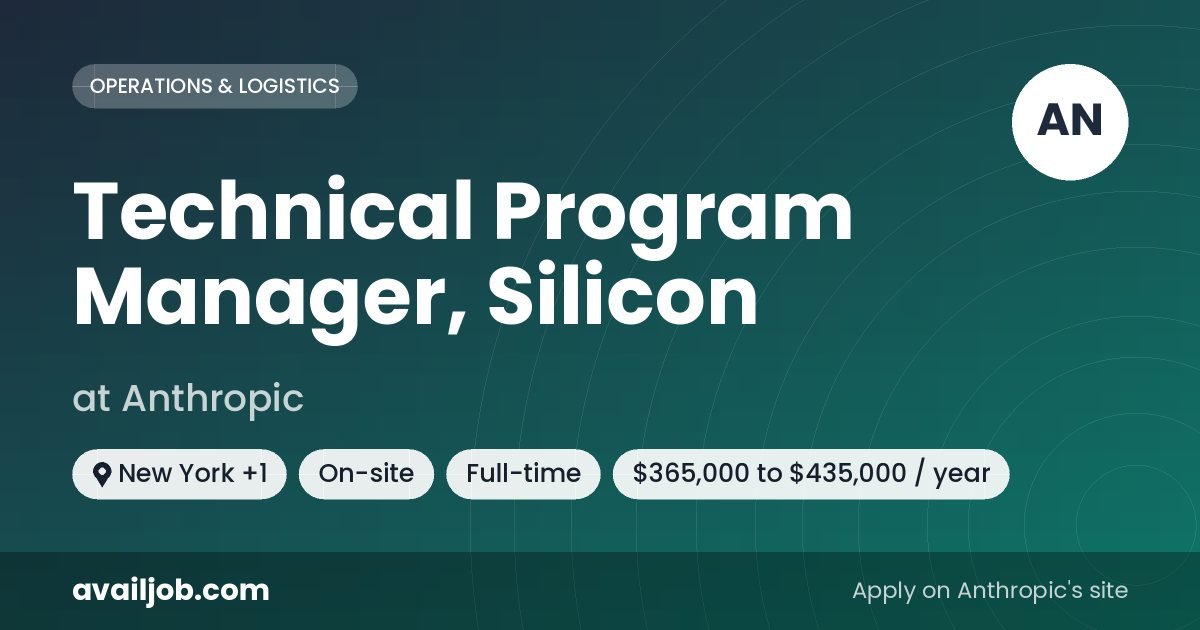 Technical Program Manager, Silicon job at Anthropic in New York