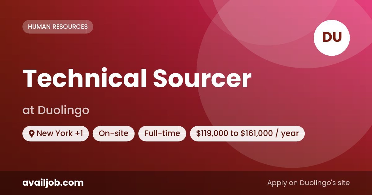 Technical Sourcer job at Duolingo in New York