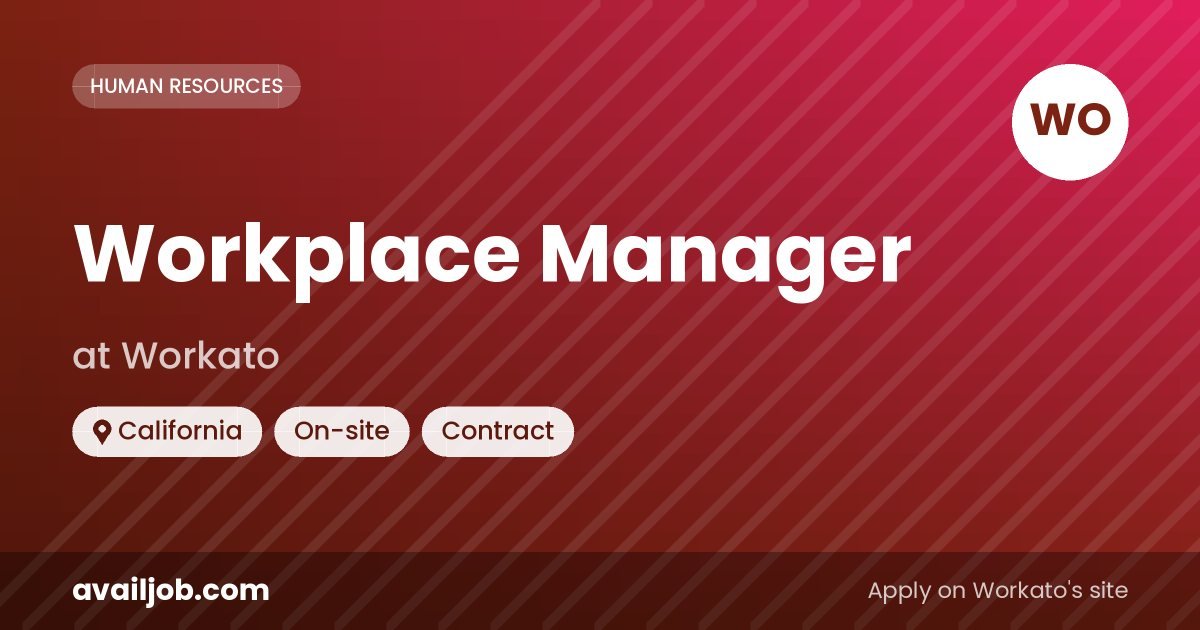 Workplace Manager job at Workato in California